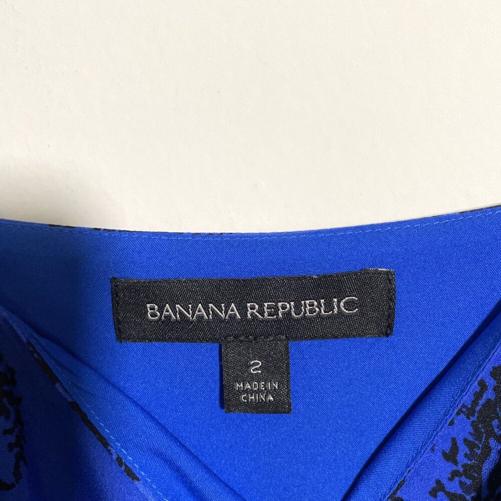 Banana Republic Paisley Pleated Midi Dress Adjustable Straps Sz 2 Party Cocktail - Picture 5 of 9